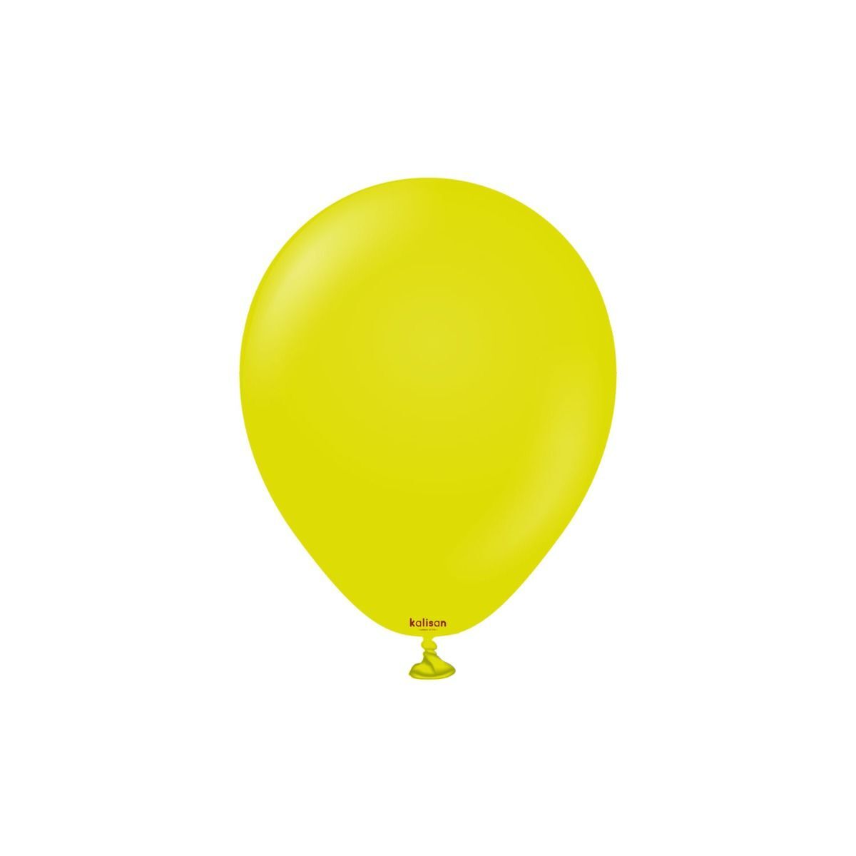 12cm Standard Lime Green Kalisan Plain Latex Balloons #10523241 - Pack of 100 Kalisan Balloons are manufactured in Türkiye and are know for being premium quality, durable natural latex balloons. Please note balloon colours may vary slightly from how they appear on the screen.