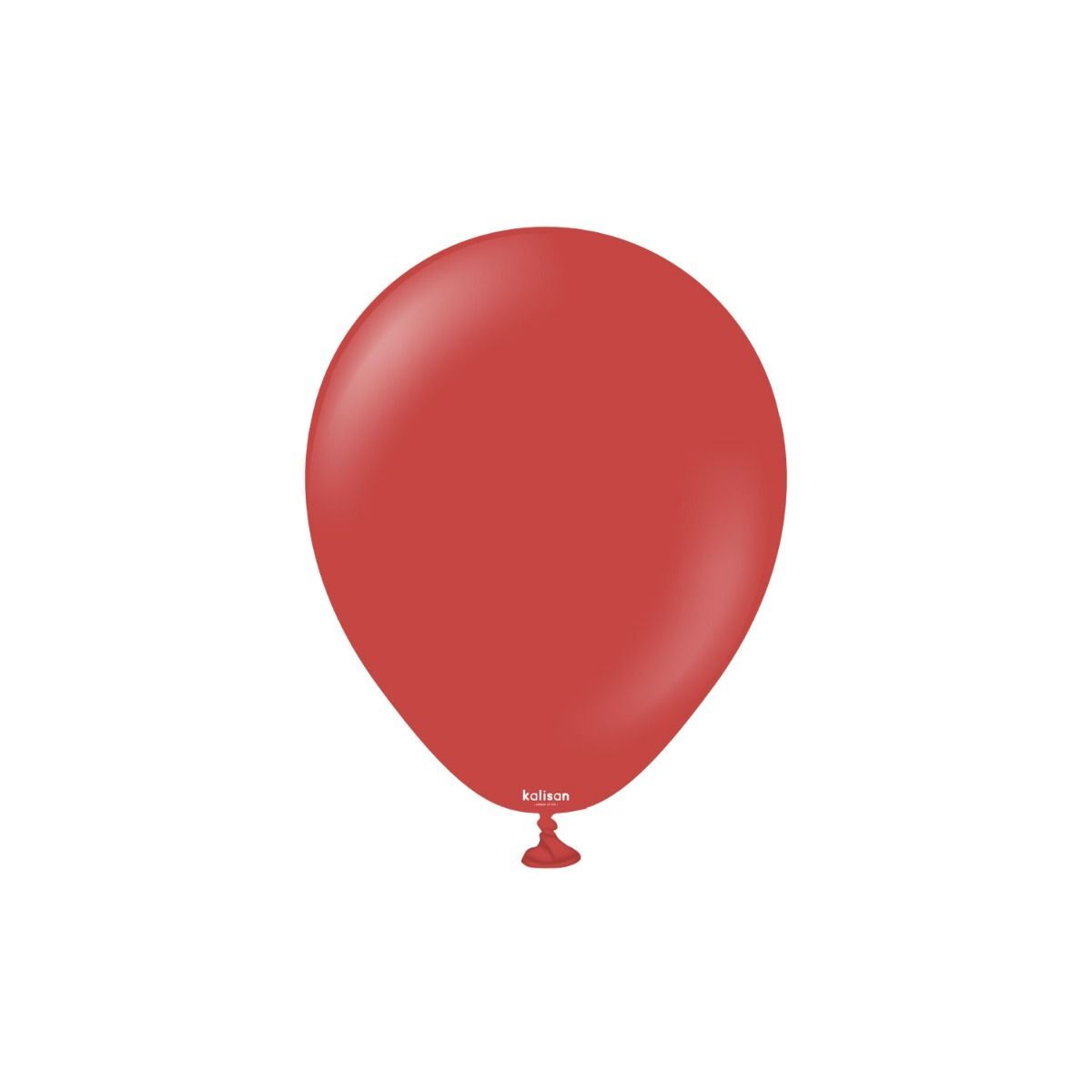 12cm Standard Deep Red Kalisan Plain Latex Balloons #10523521 - Pack of 100 Kalisan Balloons are manufactured in Türkiye and are know for being premium quality, durable natural latex balloons. Please note balloon colours may vary slightly from how they appear on the screen.