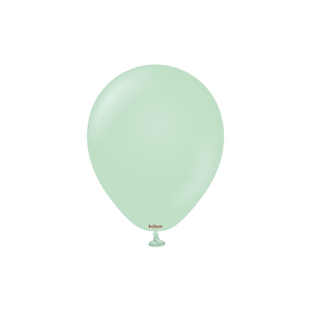 12cm Macaron Green Kalisan Plain Latex Balloons #10530041 - Pack of 100 Kalisan Balloons are manufactured in Türkiye and are know for being premium quality, durable natural latex balloons. Please note balloon colours may vary slightly from how they appear on the screen.