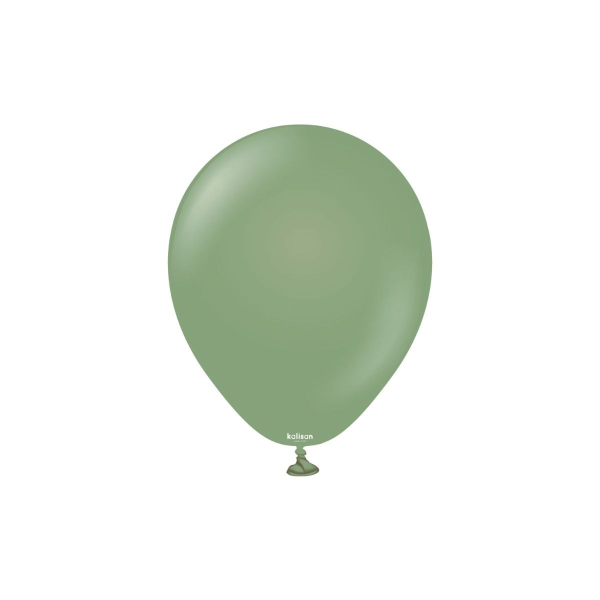 12cm Retro Eucalyptus Kalisan Plain Latex Balloons #10580081 - Pack of 100 Kalisan Balloons are manufactured in Türkiye and are know for being premium quality, durable natural latex balloons. Please note balloon colours may vary slightly from how they appear on the screen.
