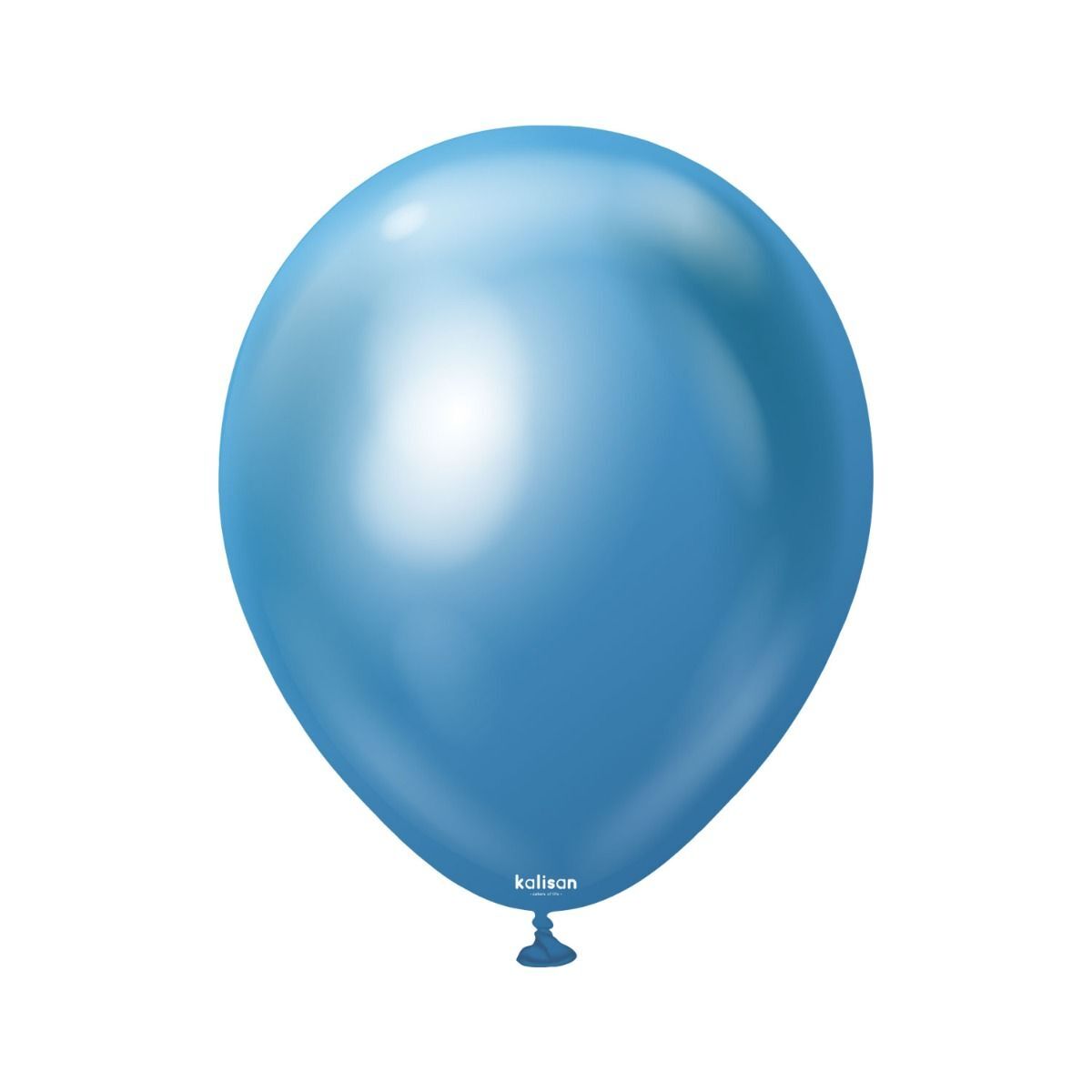 30cm Mirror Blue Kalisan Plain Latex Balloons #11250052 - Pack of 50 Kalisan Balloons are manufactured in Türkiye and are know for being premium quality, durable natural latex balloons. Please note balloon colours may vary slightly from how they appear on the screen.