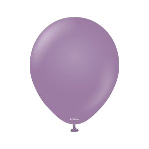 30cm Retro Lavender Kalisan Plain Latex Balloons #11280111 - Pack of 100     Kalisan Balloons are manufactured in Türkiye and are know for being premium quality, durable natural latex balloons. Please note balloon colours may vary slightly from how they appear on the screen.