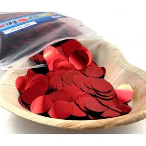 Confetti 2cm Metallic Red 250 grams #1239018 - Resealable Bag