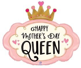 93cm Shape Mother's Day Crown Foil Balloon #25095P - Each (Pkgd.) Foil Balloon, Self-Sealing Valve