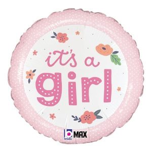 45cm It's a Girl Onesie Round Foil Balloon #2526220P - Each (Pkgd.)