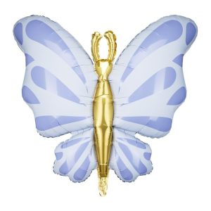69cm Shape Butterfly Blue Foil Balloon #25PDFB248011 - Each (Pkgd.)  Self Sealing - Inflate with Helium or Air. Straw included. Features 2 hooks for easy decoration mounting. Uninflated Measurements: 101 x 83 cm (39.8 x 32.7'') Inflated Measurements: 69 x 69 cm (27.2 x 27.2'')