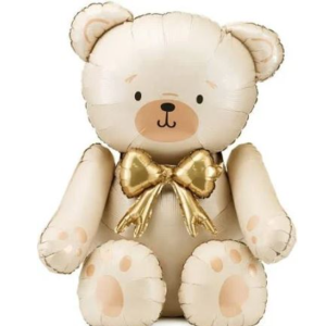 84cm Shape Bear Cream Foil Balloon #25PDFB285079 - Each (Pkgd.) Air-Filled ONLY