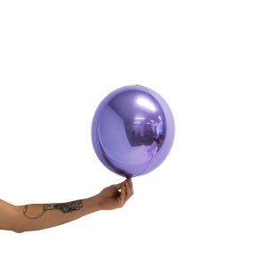 Loon Balls Metallic Lilac 25cm Balloons #287723 - Each (Pkgd) Perfectly round foil sphere - 10" size - Helium Or Air Inflate. Recommended to start inflation with a hand pump then move to a latex or bubble regulator and finish inflation with the hand pump until all creases fully disappear. Please be aware when inflating: Do NOT put nozzle too far into the balloon, if inserted too far or inflated too fast or with too much pressure the valve will damage and leak.