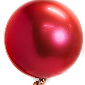 Loon Balls Metallic Red 81cm Balloons #288028 - Each (Pkgd) Perfectly round foil sphere - 32" size - Helium Or Air Inflate. Can also be filled with 60% helium and 40% air. Recommended to start inflation with a hand pump then move to a latex or bubble regulator and finish inflation with the hand pump until all creases fully disappear. Please be aware when inflating: Do NOT put nozzle too far into the balloon, if inserted too far or inflated too fast or with too much pressure the valve will damage and leak.