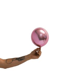 Loon Balls Metallic Light Pink 18cm Balloons #288322 - Each (Pkgd) Perfectly round foil sphere - 7" size - Helium Or Air Inflate. May float with Helium. Recommended to inflate with a hand pump - these balloons are small and delicate, electric inflators will inflate with too much force. Please be aware when inflating: Do NOT put nozzle too far into the balloon, Do NOT inflate too fast or with too much pressure. When inflated correctly, these balloon balls only have a 1-2% fail rate.