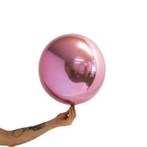 Loon Balls Metallic Light Pink 35cm Balloons #288324 - Each (Pkgd) Perfectly round foil sphere - 14" size - Helium Or Air Inflate. Recommended to start inflation with a hand pump then move to a latex or bubble regulator and finish inflation with the hand pump until all creases fully disappear. Please be aware when inflating: Do NOT put nozzle too far into the balloon, if inserted too far or inflated too fast or with too much pressure the valve will damage and leak.