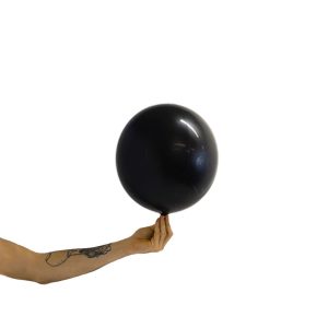 Loon Balls Metallic Black 25cm Balloons #288723 - Each (Pkgd) Perfectly round foil sphere - 10" size - Helium Or Air Inflate. Recommended to start inflation with a hand pump then move to a latex or bubble regulator and finish inflation with the hand pump until all creases fully disappear. Please be aware when inflating: Do NOT put nozzle too far into the balloon, if inserted too far or inflated too fast or with too much pressure the valve will damage and leak.