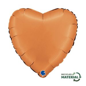 45cm Heart Satin Caramel Plain Foil Balloon #30180000SCAP - Each (Pkgd.) Holographic Foil Balloon, Self-Sealing Valve