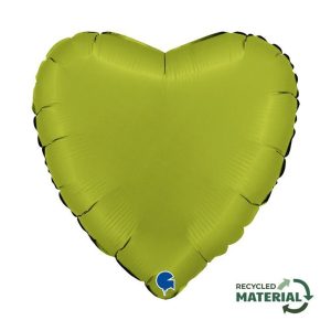 45cm Heart Matcha Latte Plain Foil Balloon #30180000SMTLP - Each (Pkgd.) Holographic Foil Balloon, Self-Sealing Valve