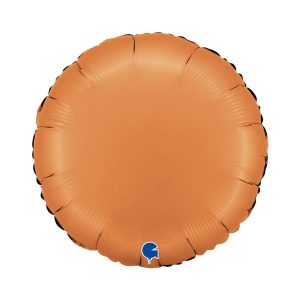 46cm Round Satin Caramel Plain Foil Balloon #30181000SCAP - Each (Pkgd.) Foil Balloon, Self-Sealing Valve