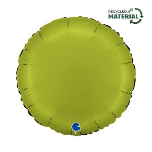 46cm Round Matcha Latte Plain Foil Balloon #30181000SMTLP - Each (Pkgd.) Foil Balloon, Self-Sealing Valve