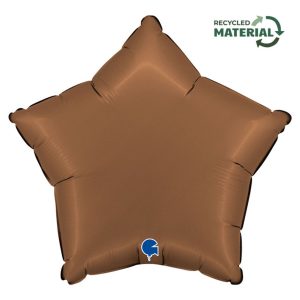46cm Star Satin Chocolate Plain Foil Balloon #30192000SCTP - Each (Pkgd.) Foil Balloon, Self-Sealing Valve