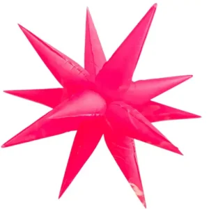 65cm Shape Star Spike Neon Pink Air Fill ONLY #30211266 - Each (Pkgd.)  Air inflation only.