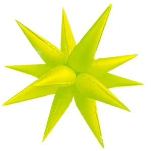 100cm Shape Star Spike Neon Yellow Air Fill ONLY #30211274 - Each (Pkgd.)  Air inflation only.