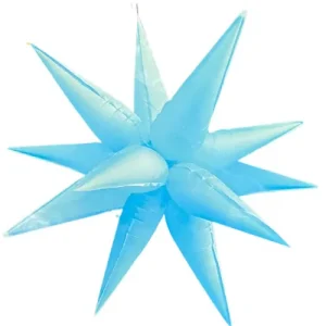100cm Shape Star Spike Neon Azure Air Fill ONLY #30211275 - Each (Pkgd.)  Air inflation only.