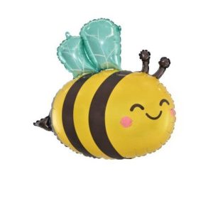 65cm Shape Bee Foil Balloon #30214112 - Each (Pkgd.) Self Sealing - Inflate with Helium or Air.