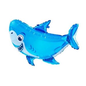 58cm Shape Shark Blue Foil Balloon #30214117 - Each (Pkgd.) Self Sealing - Inflate with Helium or Air.