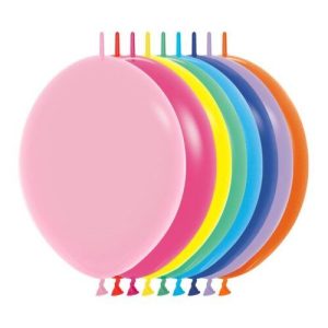 30cm Fashion Assorted Link-O-Loons Latex Balloons #30223100 - Pack of 50