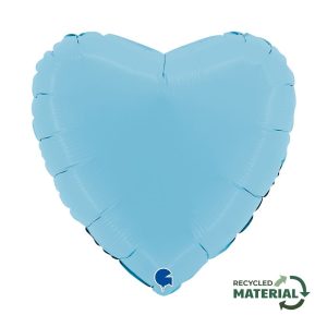 45cm Heart Matte Blue Plain Foil Balloon #30G180M00BP - Each (Pkgd.) Foil Balloon, Self-Sealing Valve
