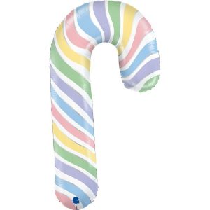 89cm Shape Candy Cane Macaron Foil Balloon #30G72092P - Each (Pkgd.) Self Sealing Foil Balloon Can be Air Filled