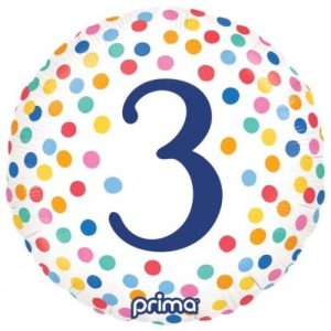 45cm Round Happy Birthday Colourful Confetti #3 Foil Balloon #30P620144 - Each (Pkgd.)