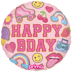 45cm Round Birthday Girl Patches Foil Balloon #30P620175 - Each (Pkgd.)