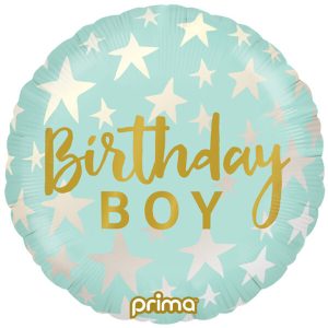 45cm Round Birthday Boy Stars Foil Balloon #30P620205 - Each (Pkgd.)