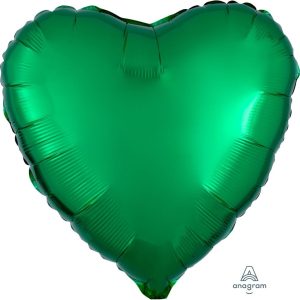 45cm Heart Metallic Green Plain Foil #4010557 - Each (pkgd.)