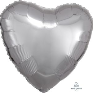 45cm Heart Metallic Silver Plain Foil #4010576 - Each (pkgd.)