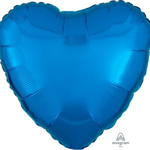 45cm Heart Metallic Blue Plain Foil #4010592 - Each (pkgd.)