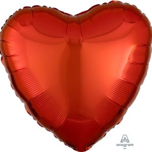 45cm Heart Metallic Orange Plain Foil #4011563 - Each (pkgd.)