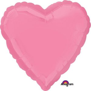 45cm Heart Bright Bubble Gum Pink Plain Foil #4023020 - Each (pkgd.)