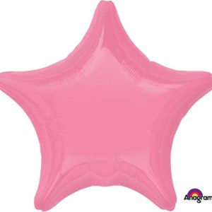 45cm Star Standard Bright Bubble Gum Pink Plain Foil Balloon #4023029 - Each (pkgd.)