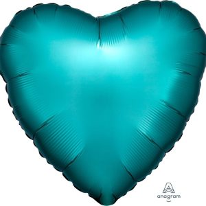 45cm Heart Satin Luxe Jade Plain Foil #4036799 - Each (pkgd.)