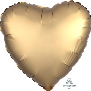 45cm Heart Satin Luxe Gold Sateen Plain Foil #4036803 - Each (pkgd.)