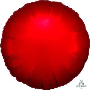 45cm Round Satin Luxe Sangria Plain Foil #4038583 - Each (pkgd.)