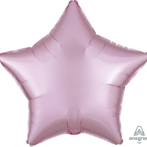 45cm Star Satin Luxe Pastel Pink Plain Foil Balloon #4039909 - Each (pkgd.)