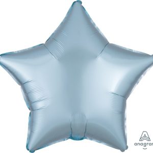 45cm Star Satin Luxe Pastel Blue Plain Foil Balloon #4039912 - Each (pkgd.)