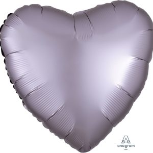45cm Heart Satin Luxe Greige Plain Foil #4039920 - Each (pkgd.)