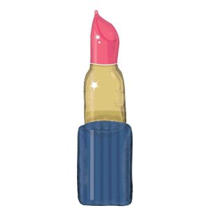 104cm SuperShape Spa Party Lipstick Tube Foil Balloon #4047017 - Each (pkgd.) 30cm x 104cm Self Sealing Foil Balloon