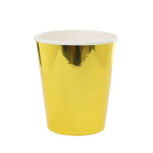 Paper Party Cup Metallic Gold 260ml #6135MGP - 20Pk (Pkgd.) Professional Quality, Strong, Vibrant, Reliable & RECYCLABLE! Customise and personalise to create stunning party accessories.