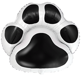 76cm Shape Footprint Black Foil Balloon #901862N - Each (UnPkgd.)