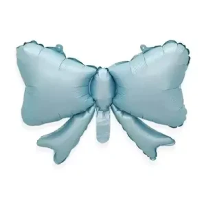 51cm Shape Mini Bow Blue Foil Balloon  41cm x 51cm Air inflation only.