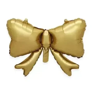 51cm Shape Mini Bow Gold Foil Balloon  41cm x 51cm Air inflation only.