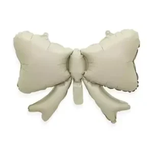 51cm Shape Mini Bow Cream White Foil Balloon  41cm x 51cm Air inflation only.